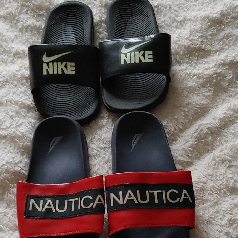 Nike Black and Nautica Kids Sandals, get both pairs!